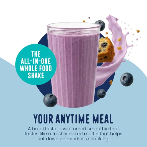 Image of FlavCity All in One Protein Shake Powder, Blueberry Muffin - On the Go Meal Alternative + Collagen Peptides, Reishi & Cordyceps - Focus, Skin, Hair & Joint Support - 100% Grass Fed Whey, 20 Servings
