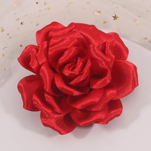 4334 red rose hair clip large flower brooches for women  charming flowers pins for clothes  turn heads with stylish rose hair clip flower brooch pin for clothes amp clips for woman