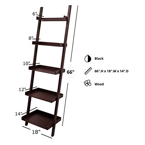 kieragrace Providence Hadfield Leaning Shelf - Espresso, 18