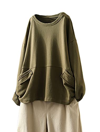 FTCayanz Damen Sweatshirt Pullover Langarm Oberteile Oversize Langarmshirt...