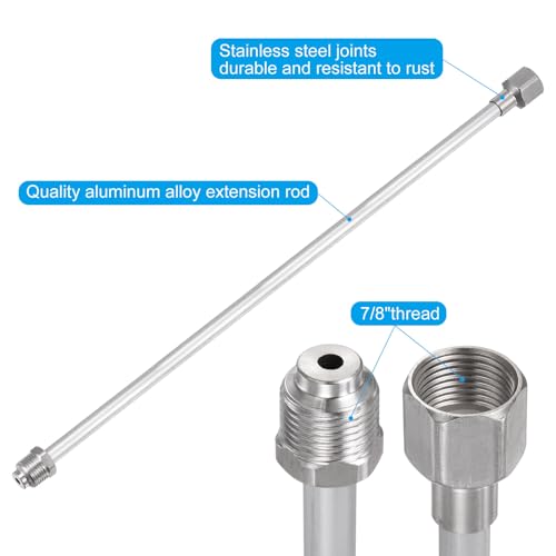 QUARKZMAN 2Stk Airless Farbe Spritzgerät Verlängerung Stab 19x0.47 Verlängerung Spritzgerät Pistole Farbe Edelstahl Stahl Schnittstelle Universelles Ersatz Werkzeug für Airless Spritzgerät