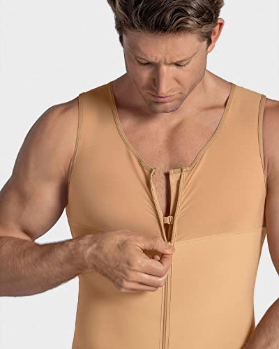 Leo Torso Toner - Full Compression Men Shaper - Nude, L #TOP2