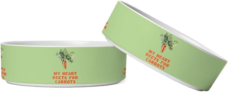 My Heart Beets for Carrots Pet Bowl - Cute Pet Items - Carrot Lovers Pet Gifts