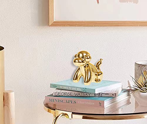 Bdlbdl 2 Pcs Gold Home Décor Small Animal Balloon Figurine Accent Ceramic Monkey Statue For Home Table Desktop Office Coffee Decorative Sculpture Ornament Objects (Monkey) #TOP2