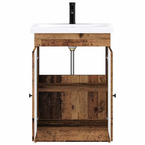 Muebles de baño de madera con acabados premium y grifería completa 4
