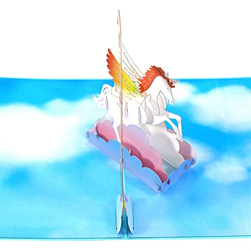 Carte de voeux Cartes d'anniversaire 3D Main Handmade Rainbow Color Invitation Cartes de vœux + Enveloppe Enfants… - Image 4