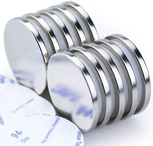 DIYMAG Powerful N52 Neodymium Disc Magnets, Permanent, Strong, Rare Earth Magnets. Fridge, DIY, Building, Scientific, Craft, and Office Magnets - 1.26 inch x 1/8 inch, Pack of 10