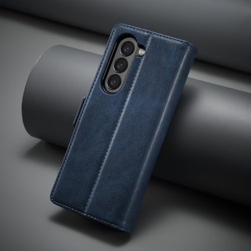 Étui cuir Z Fold 6 rouge étui magnétique portefeuille - 4