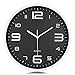 Produktbild Lafocuse 3D Große Ziffern Lautlos Schwarz Wanduhr Modern 30 cm Ohne Ticken Quarzuhr Leicht zu Lesen für Wohnzimmer Schlafzimmer Küche Büro