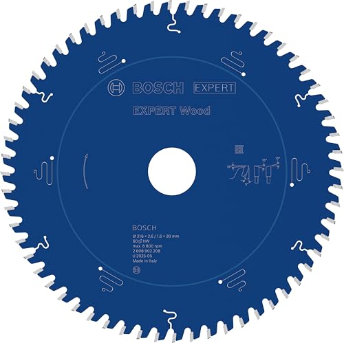Bosch 1 hoja de sierra circular EXPERT Wood para sierras circulares de mesa (para madera blanda, madera dura, diámetro mm, accesorio profesional, sierra circular de mesa con cable)