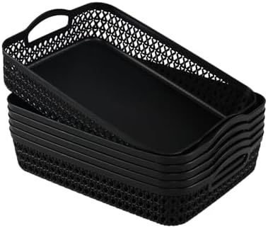 Nihenok 6 Pack Large Plastic Storage Baskets Tray, A4 Paper Oraganizer ...