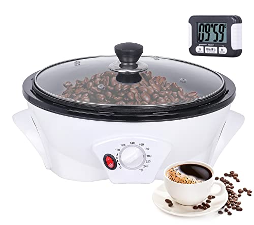 YUCHENGTECH Coffee Roaster Machine 500g/1.1lb Electric Coffee Bean Roaster for Home Use Electric Coffee Roasting Machine 0-240℃ Temperature Adjustment & with Timer 1200W for Home Cafe Shop Use 220V
