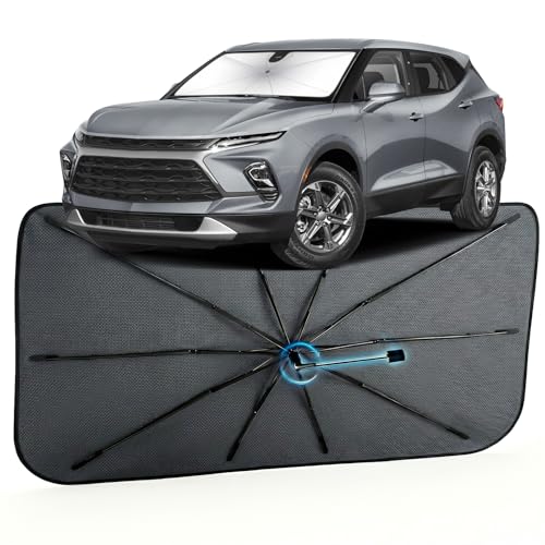 Image of Car Windshield Sun Shade for Chevrolet Blazer 2019-2026 -[Reflective Coated Fabric] Sunshade Umbrella for Front Window, Car Shades Sun Visor Keep Car Cool and Protects Interior, 1:1 Exact Fit