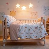 JoyTrek Toddler Comforter, Warm Baby Quilt Crib Blanket for Toddler Bed, Lightweight All Season Kid Duvet Insert with 100% Cotton Soft Detachable Cover, Machine Washable 47x59in Animals