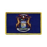 Flagge von Michigan – zum Aufnähen/Aufnähen – besticktes Abzeichen/Patch