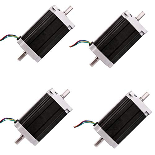 DE-Ship Free Nema34 34HS5460D14B30J5 - Motor de paso a paso (4 unidades, 150 mm, 6,0 A, 1700 oz-en 12 Nm, diámetro de 14 mm, doble eje CNC, OEM ACT Motor) Cover