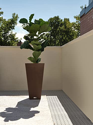Veradek V-Resin Indoor/Outdoor Taper Planter (Espresso, 26 Inch - 2 Pack) #TOP7