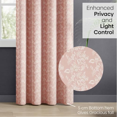 Image of haus & kinder Jacquard Door Curtains 7 Feet Long Pack of 1 Door Curtain, 7 Feet Curtains for Door (Spring Trellis, Beige 130x213 CM)