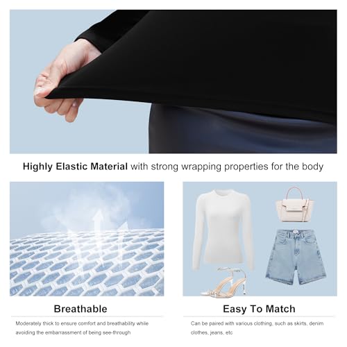 5 Pack Long Sleeve Tops for Women Stretchy Fitted Long Sleeve Shirt Women Crew Neck Basic Tops for Woman Tops4