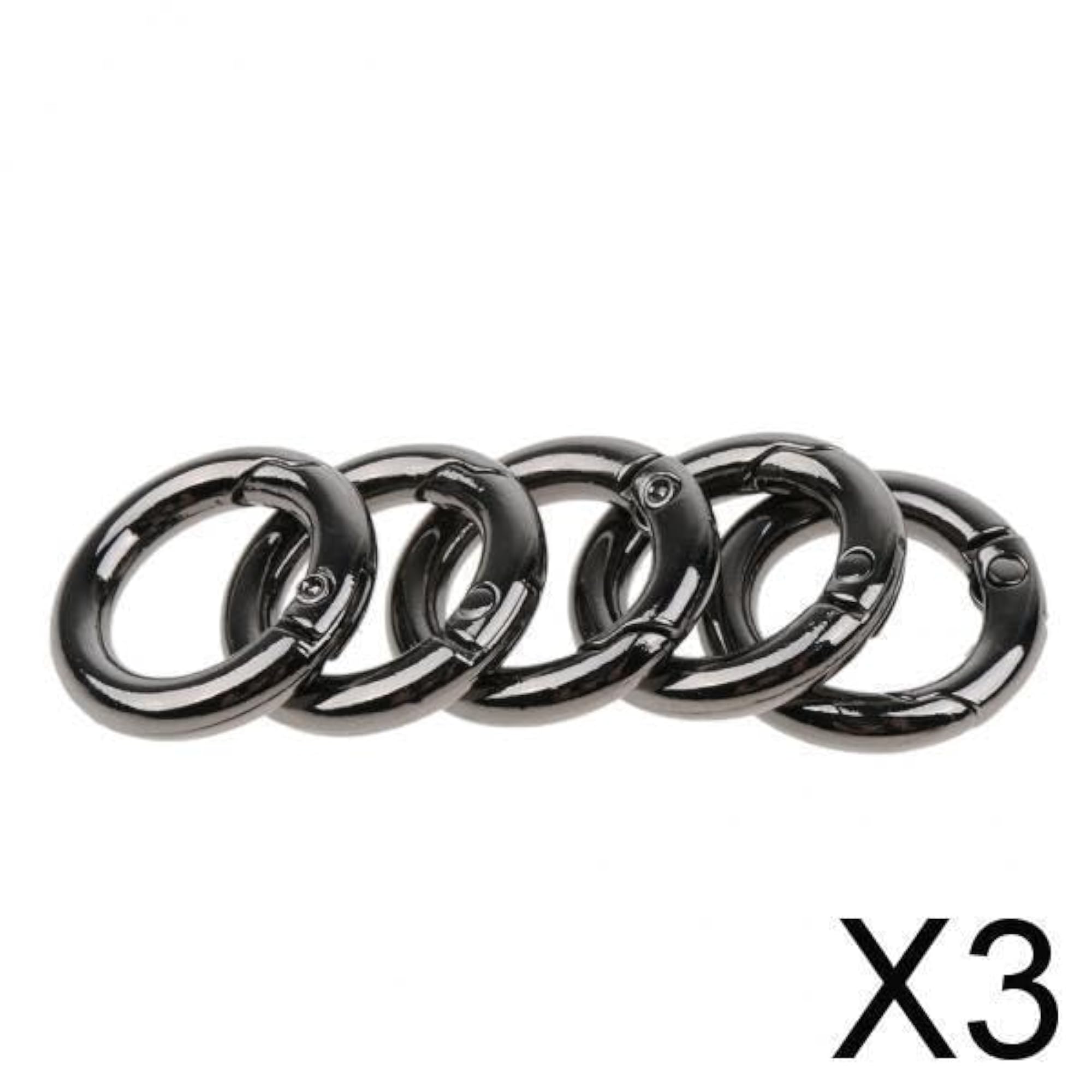Zinc Alloy Round Spring Buckles Snap Hook Keychain Clip, Black