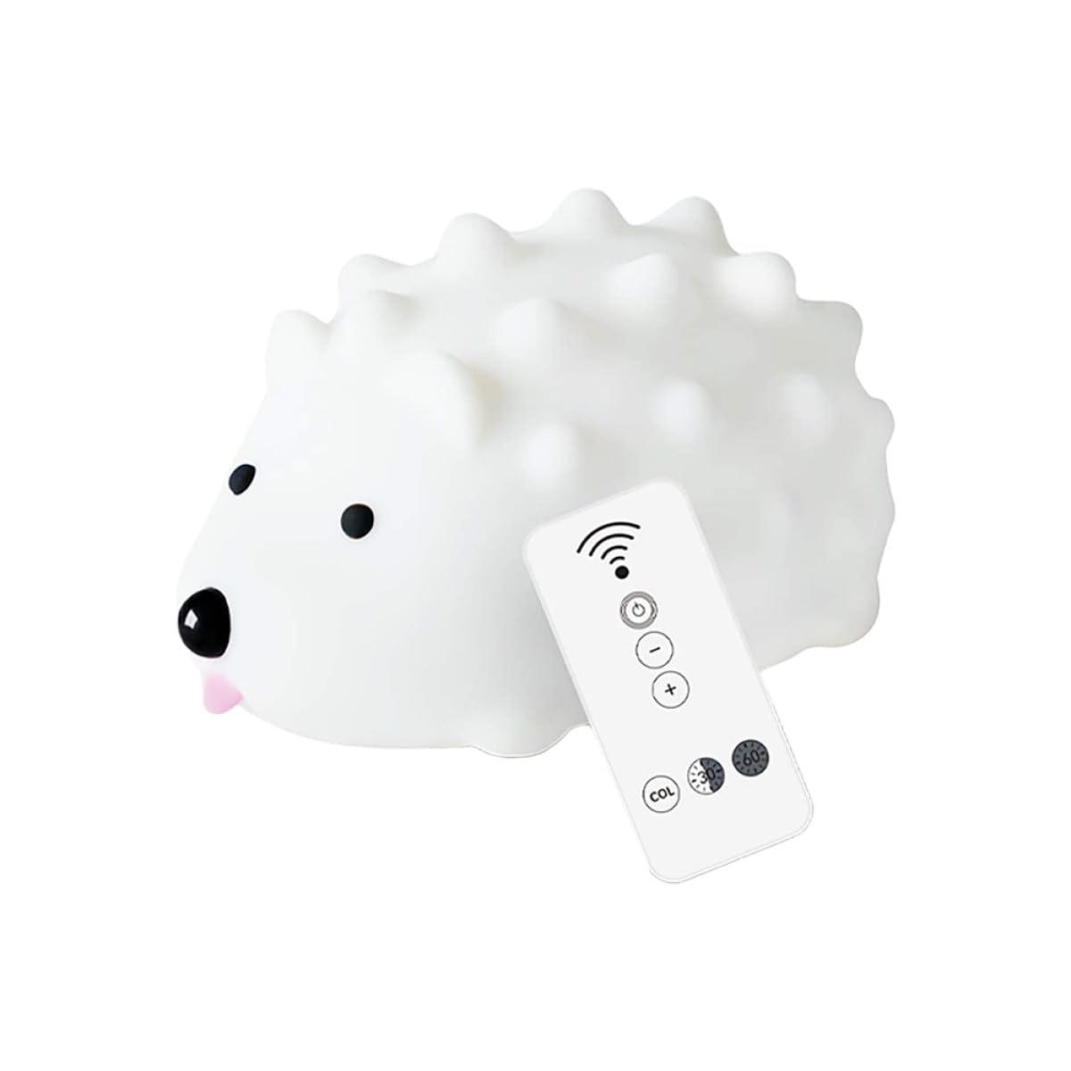 BESPORTBLE Lámpara de Noche USB Sensor Táctil Luz LED Rgb Ajustable Diseño de Erizo de Silicona Suave Lámpara Decorativa para Dormitorio y Habitación Infantil