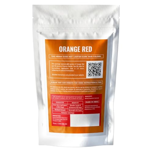 Henna Cosmetics Tinte Natural para Cabello 400g Naranja Rojo miniatura 2