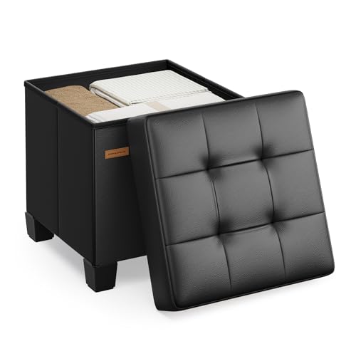 SONGMICS Sitzhocker mit Stauraum, 38 x 38 x 40 cm, bis 300 kg belastbar