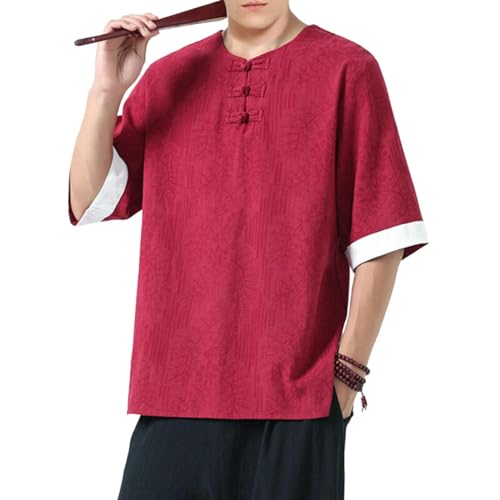 Chemise d'été pour homme ample à col rond contre la forte chaleur