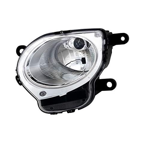headlight left side headlamp driver side headlight assembly projector front light car lamp car light chrome lhd headlights compatible with fiat 500 2007 2008 2009 2010 2011 2012 2013 2014 2015 VP1432L Cover