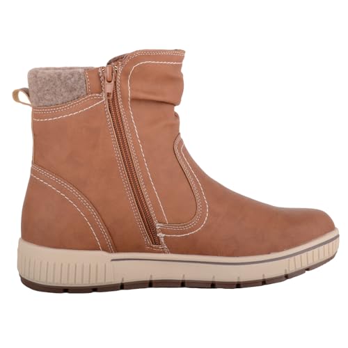 Bottines d'hiver pour femme chaudes à col en feutre isolant - 5