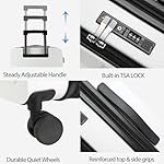 KROSER Carry On Luggage with Spinner Wheels & Built-in TSA Lock, Expandable Top Opening Hard Shell Suitcase Large Capacity Durable Rolling Luggage with USB Port, Carry-On 20-Inch, White - Image 4