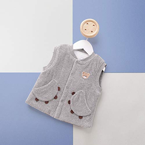 WXIANG Manteaux Veste de Coton Chaude pour Enfants Veste de Coton d'enfant pour garçons Filles sans Manches Hiver Hiver Chaud Gilet de Gilet Blousons (Color : Blue, Taille : XXX-Large) – vue 4
