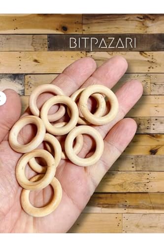 10 Adet 3 cm Ahşap Perde Halkası