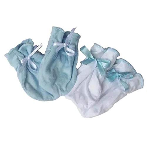 Zip Luvas De Algodão Egípcio(2 Pares) Azul Bebê