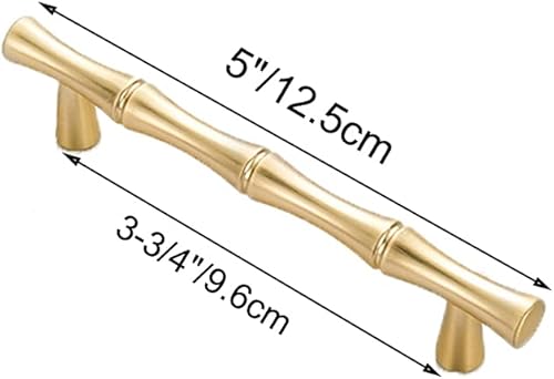 Miniatura 10 de 10 pomos de gabinete de un solo agujero, forma de bambú, para cocina, armario, armario, cajón, manijas de puerta, color dorado