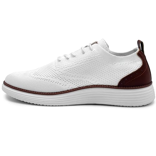 Image of AKADEMIKS Mens Olney Wingtip Knit Oxford, Sleek Breathable Dress Shoes
