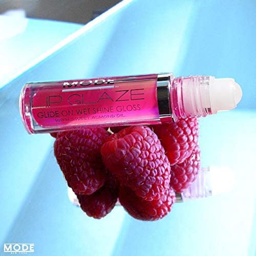 Miniatura 2 de MODE Lip Glaze - Brillo de labios saborizado delicioso sabor a frambuesa, brillo nutritivo dulce y húmedo, hidratante, aceites naturales hidratantes