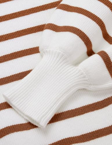 Image of ZESICA Women's 2026 Fall Striped Pullover Sweaters Tops Fashion Outfits