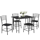 Giantex Dining Table Set with 4 Chairs 5-Piece Wood Kitchen Table for 4 Person Rectangular Table...