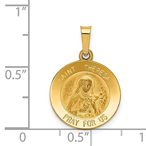 14k Yellow Gold Saint Theresa Medal Necklace Charm Pendant Religious Patron St Fine Jewelry For Women Gifts For Her - Image 4