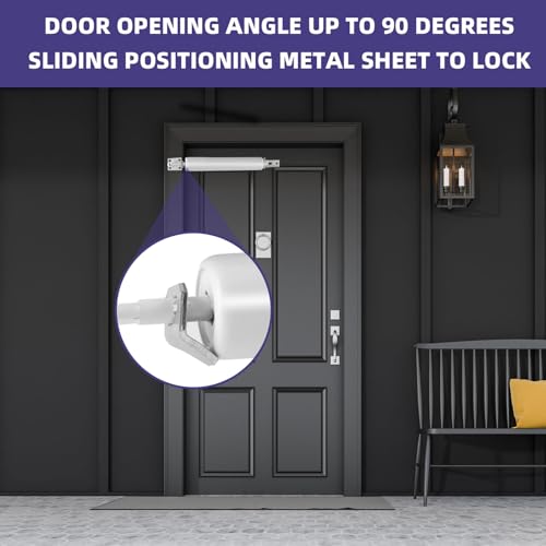 Dluno SDC-001 (WHITE) Screen Door Closers Kit,Storm Door Closer, Pneumatic Door Closer Bracket Adjustable Closing Door Cushion Speed,Door Closure thumb #3