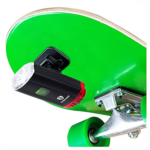 GREERRIDE Skateboard Light for Night Riding - Rechargeable Longboard LED Lights with Adjustable Mount, Skateboard Accessories, Longboard Accessories Waterproof Skateboarding Stuff-Skater Gift