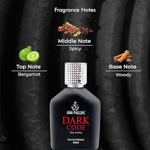 Image of John Phillips Dark Code & Black 60 ml + 60 ml Eau De French Perfume For Men