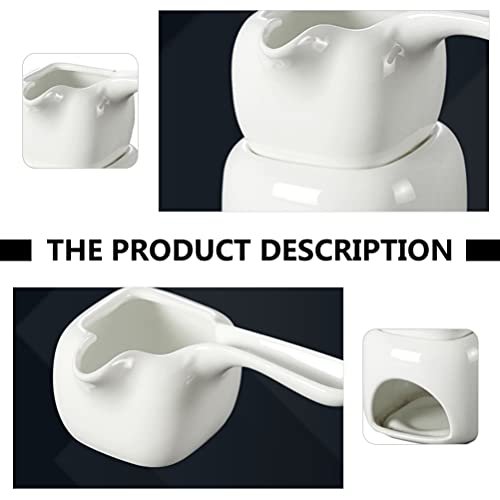 Luxshiny Ceramic Chocolate Melting Pot for Fondue and Dessert Making Kitchen Cookware with Stand for Candy Melting and Baking for Baking Enthusiasts