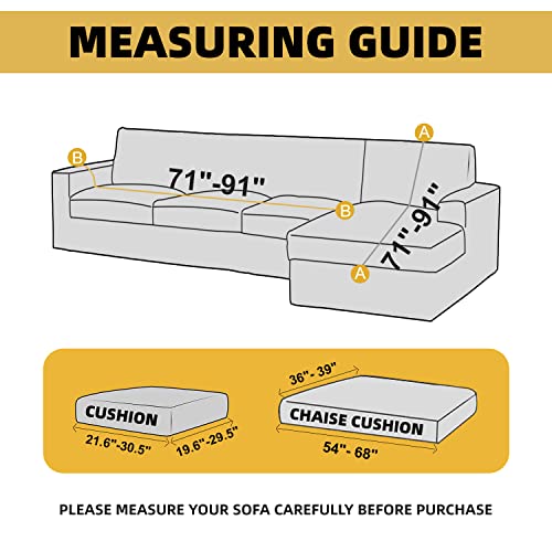 Arfntevss 6 Piece Sectional Couch Covers L Shape Sofa Cover For Living Room Water Resistant Stretch Soft L Shaped Sofa Slipcovers Set For Dogs Anti Slip Pet Furniture Protector (Dark Gray, Large) #TOP6