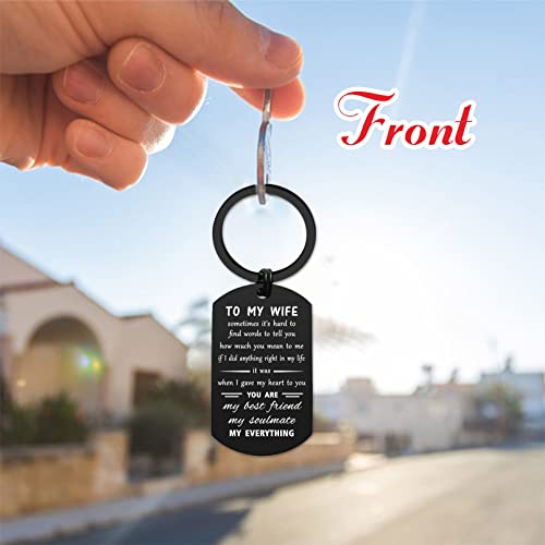 ENGZHI Love My Wife Keychain, Wife Birthday Gift Ideas, Women's Christmas Anniversary Keychain Gifts for Her Valentines - Image 4
