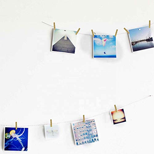 Mini Gold Clothespins - 50Pcs Small Natural Wood Clothes Pin With Jute Twine For Photos Display,Gift Wrapping, Hanging Pictures Paper, Baby Clothes Pins,Small Clips For Home School Arts Crafts Decor #TOP5