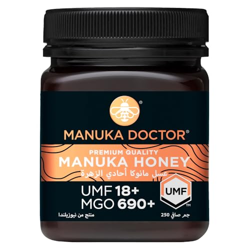MANUKA DOCTOR - UMF 18+ MGO 690+ Manuka Honey Premium Quality Monofloral. 100% Pure New Zealand Honey. Certified. Guaranteed. RAW. Non-GMO (250g)