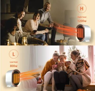 Miniatura 5 de Nuevo ventilador eléctrico portátil 1200 W PTC calor de cerámica de 2 velocidades Mini de bajo ruido calentador de espacio doméstico calentador