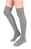 STYLEGAGA Winter Wool Cable Knit Over The Knee High Boot Socks
